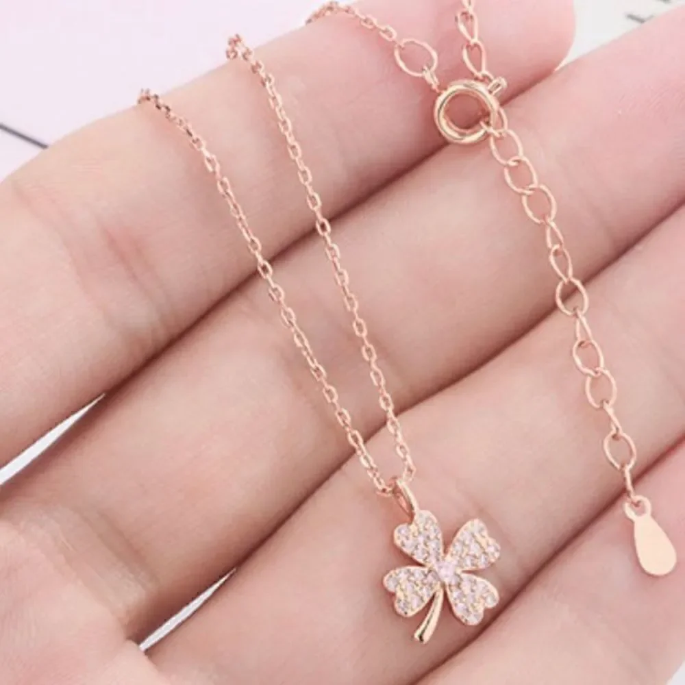 The Lucky Charm Pendant necklace in 18k rose gold over silver